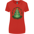 Bah Humbug Christmas Tree Funny Womens Wider Cut T-Shirt Red