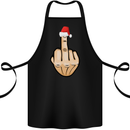 Bah Humbug Finger Flip Funny Christmas Rude Cotton Apron 100% Organic Black