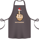 Bah Humbug Finger Flip Funny Christmas Rude Cotton Apron 100% Organic Dark Grey