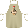 Bah Humbug Finger Flip Funny Christmas Rude Cotton Apron 100% Organic Khaki