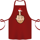 Bah Humbug Finger Flip Funny Christmas Rude Cotton Apron 100% Organic Maroon