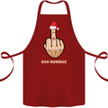 Bah Humbug Finger Flip Funny Christmas Rude Cotton Apron 100% Organic Maroon
