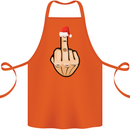 Bah Humbug Finger Flip Funny Christmas Rude Cotton Apron 100% Organic Orange
