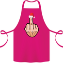 Bah Humbug Finger Flip Funny Christmas Rude Cotton Apron 100% Organic Pink