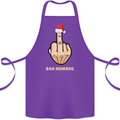 Bah Humbug Finger Flip Funny Christmas Rude Cotton Apron 100% Organic Purple