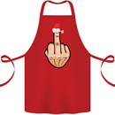 Bah Humbug Finger Flip Funny Christmas Rude Cotton Apron 100% Organic Red
