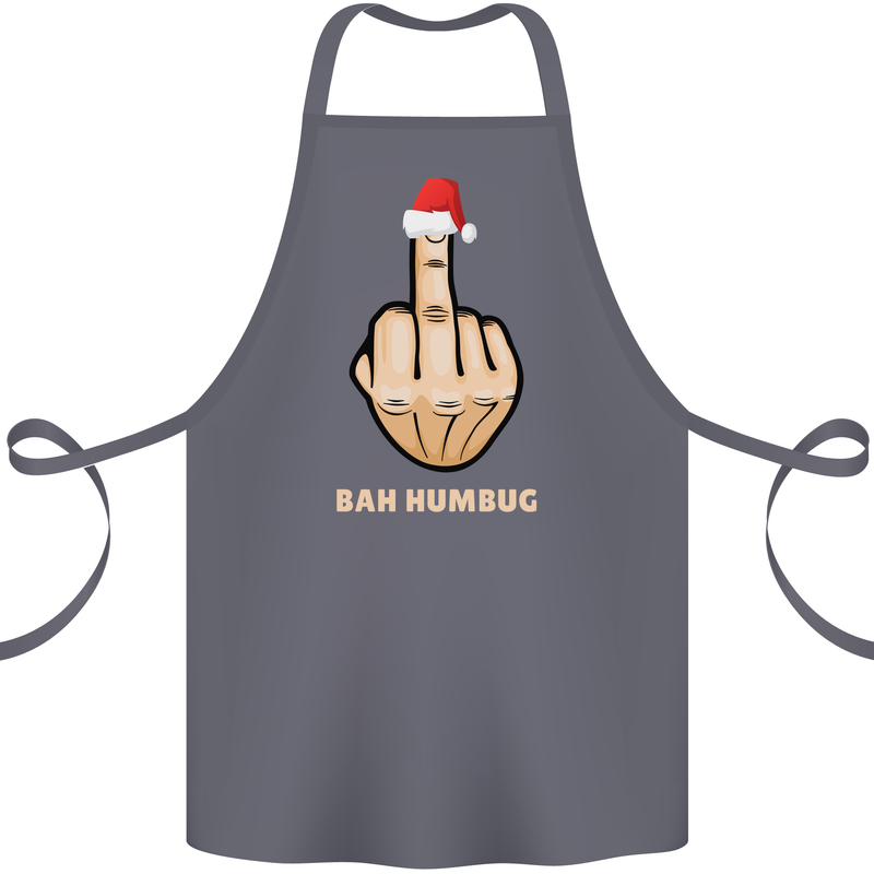 Bah Humbug Finger Flip Funny Christmas Rude Cotton Apron 100% Organic Steel