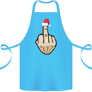 Bah Humbug Finger Flip Funny Christmas Rude Cotton Apron 100% Organic Turquoise