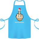 Bah Humbug Finger Flip Funny Christmas Rude Cotton Apron 100% Organic Turquoise