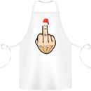 Bah Humbug Finger Flip Funny Christmas Rude Cotton Apron 100% Organic White