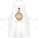 Bah Humbug Finger Flip Funny Christmas Rude Cotton Apron 100% Organic White