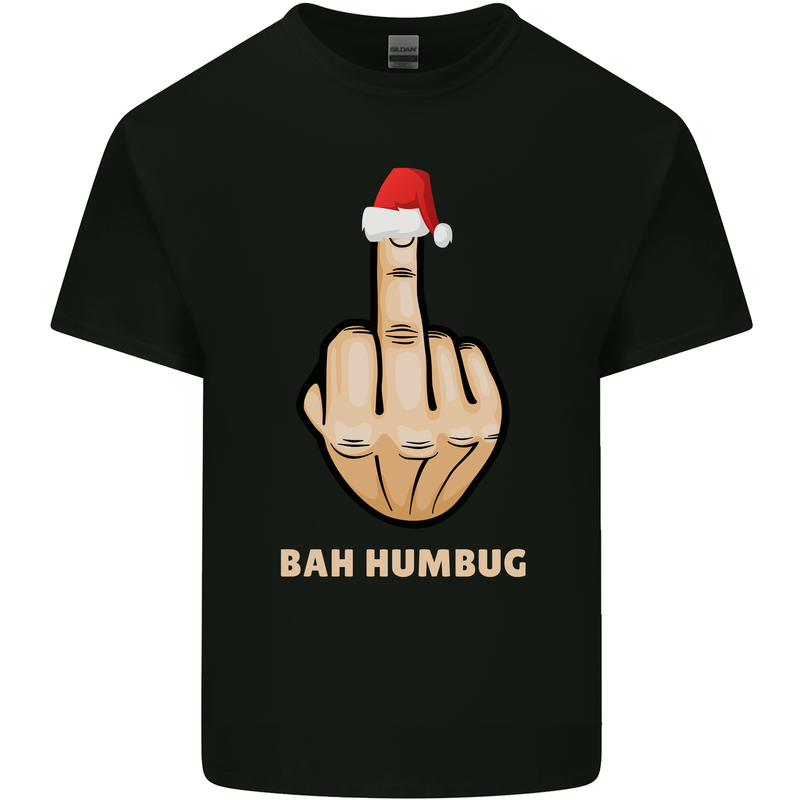 Bah Humbug Finger Flip Funny Christmas Rude Kids T-Shirt Childrens Black