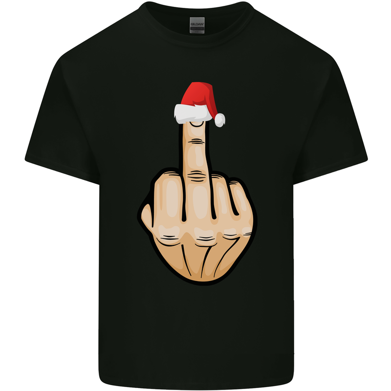 Bah Humbug Finger Flip Funny Christmas Rude Kids T-Shirt Childrens Black