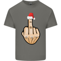 Bah Humbug Finger Flip Funny Christmas Rude Kids T-Shirt Childrens Charcoal
