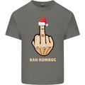 Bah Humbug Finger Flip Funny Christmas Rude Kids T-Shirt Childrens Charcoal