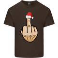 Bah Humbug Finger Flip Funny Christmas Rude Kids T-Shirt Childrens Chocolate
