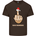 Bah Humbug Finger Flip Funny Christmas Rude Kids T-Shirt Childrens Chocolate