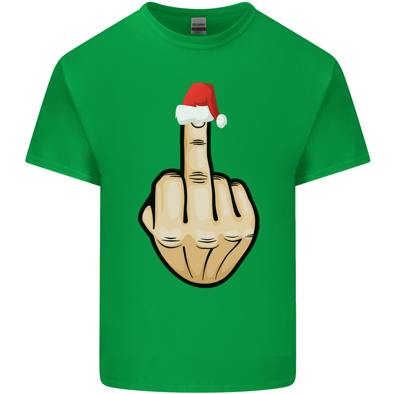 Bah Humbug Finger Flip Funny Christmas Rude Kids T-Shirt Childrens Irish Green