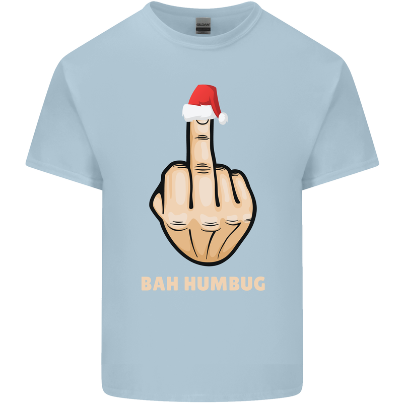 Bah Humbug Finger Flip Funny Christmas Rude Kids T-Shirt Childrens Light Blue