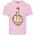Bah Humbug Finger Flip Funny Christmas Rude Kids T-Shirt Childrens Light Pink