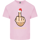 Bah Humbug Finger Flip Funny Christmas Rude Kids T-Shirt Childrens Light Pink