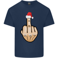 Bah Humbug Finger Flip Funny Christmas Rude Kids T-Shirt Childrens Navy Blue