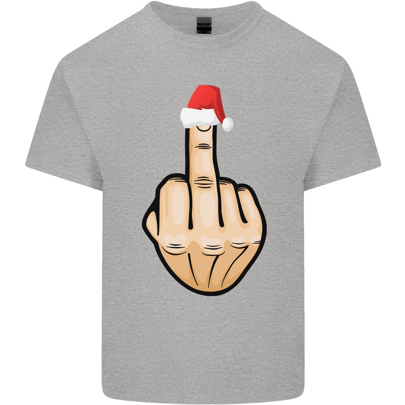 Bah Humbug Finger Flip Funny Christmas Rude Kids T-Shirt Childrens Sports Grey