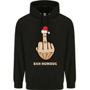 Bah Humbug Finger Flip Funny Christmas Rude Mens 80% Cotton Hoodie Black