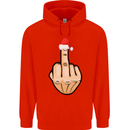 Bah Humbug Finger Flip Funny Christmas Rude Mens 80% Cotton Hoodie Bright Red