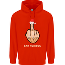 Bah Humbug Finger Flip Funny Christmas Rude Mens 80% Cotton Hoodie Bright Red