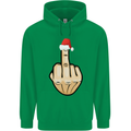 Bah Humbug Finger Flip Funny Christmas Rude Mens 80% Cotton Hoodie Irish Green