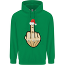 Bah Humbug Finger Flip Funny Christmas Rude Mens 80% Cotton Hoodie Irish Green