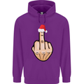 Bah Humbug Finger Flip Funny Christmas Rude Mens 80% Cotton Hoodie Purple