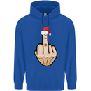 Bah Humbug Finger Flip Funny Christmas Rude Mens 80% Cotton Hoodie Royal Blue