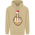Bah Humbug Finger Flip Funny Christmas Rude Mens 80% Cotton Hoodie Sand