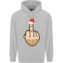 Bah Humbug Finger Flip Funny Christmas Rude Mens 80% Cotton Hoodie Sports Grey