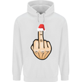 Bah Humbug Finger Flip Funny Christmas Rude Mens 80% Cotton Hoodie White