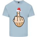 Bah Humbug Finger Flip Funny Christmas Rude Mens Cotton T-Shirt Tee Top Light Blue