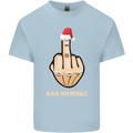 Bah Humbug Finger Flip Funny Christmas Rude Mens Cotton T-Shirt Tee Top Light Blue