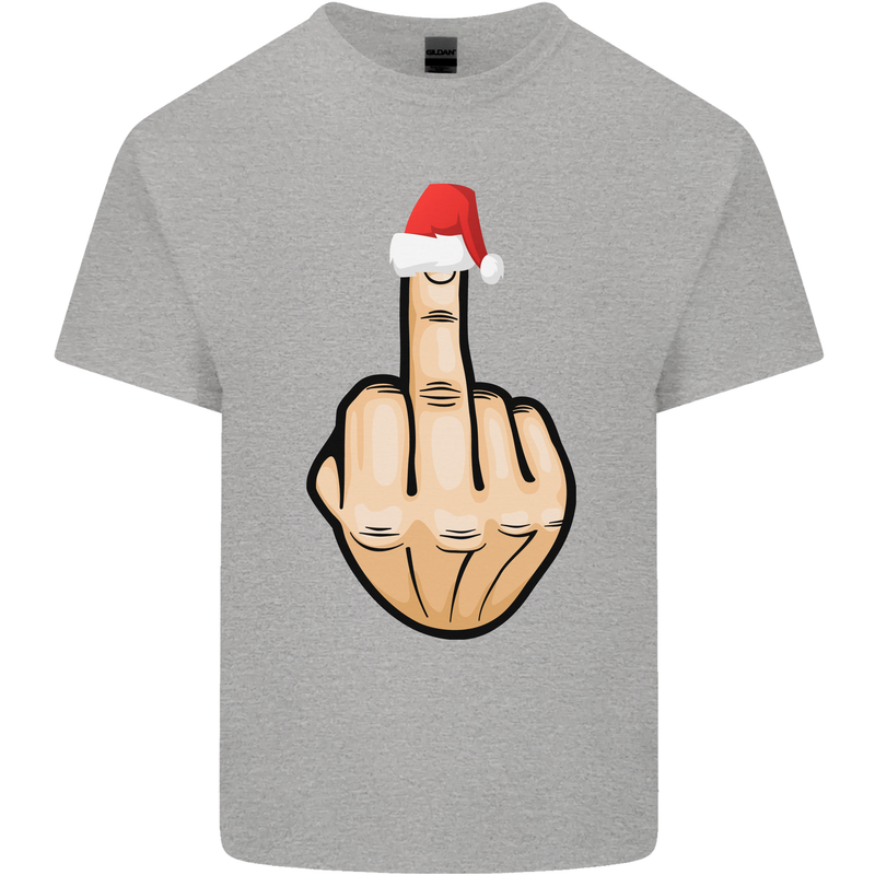 Bah Humbug Finger Flip Funny Christmas Rude Mens Cotton T-Shirt Tee Top Sports Grey