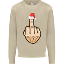 Bah Humbug Finger Flip Funny Christmas Rude Mens Sweatshirt Jumper Sand