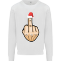 Bah Humbug Finger Flip Funny Christmas Rude Mens Sweatshirt Jumper White