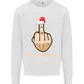Bah Humbug Finger Flip Funny Christmas Rude Mens Sweatshirt Jumper White