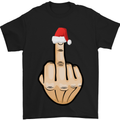 Bah Humbug Finger Flip Funny Christmas Rude Mens T-Shirt Cotton Gildan Black