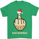 Bah Humbug Finger Flip Funny Christmas Rude Mens T-Shirt Cotton Gildan Irish Green