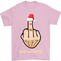 Bah Humbug Finger Flip Funny Christmas Rude Mens T-Shirt Cotton Gildan Light Pink