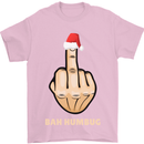 Bah Humbug Finger Flip Funny Christmas Rude Mens T-Shirt Cotton Gildan Light Pink