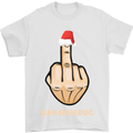 Bah Humbug Finger Flip Funny Christmas Rude Mens T-Shirt Cotton Gildan White