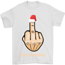 Bah Humbug Finger Flip Funny Christmas Rude Mens T-Shirt Cotton Gildan White