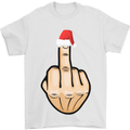 Bah Humbug Finger Flip Funny Christmas Rude Mens T-Shirt Cotton Gildan White